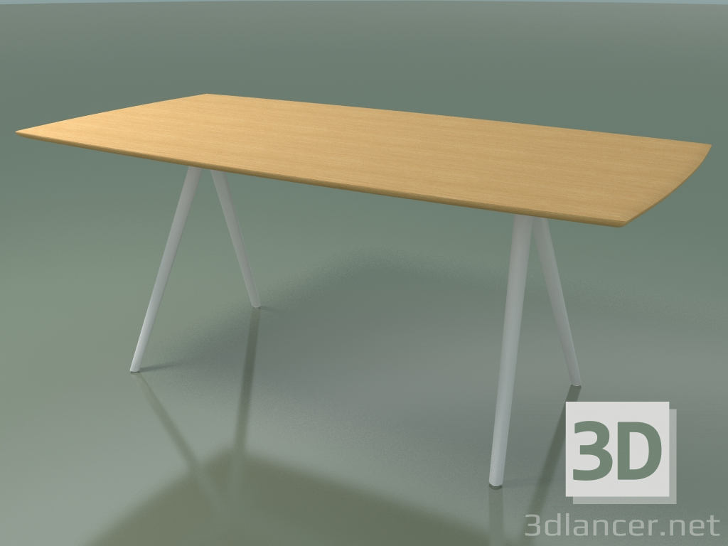 modello 3D Tavolo a forma di sapone 5419 (H 74 - 90x180 cm, gambe 150 °, impiallacciato rovere naturale L22, V1 - anteprima