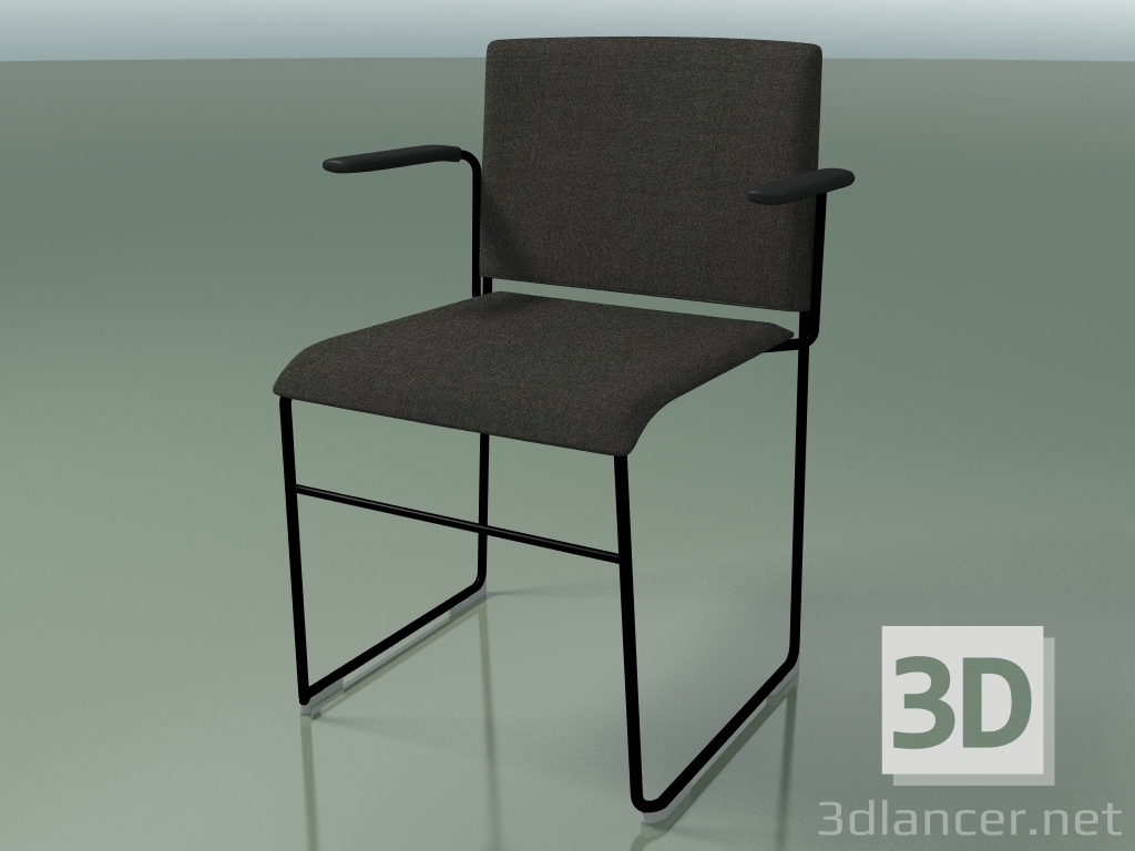 modello 3D Sedia impilabile con braccioli 6605 (imbottitura rimovibile, V25) - anteprima