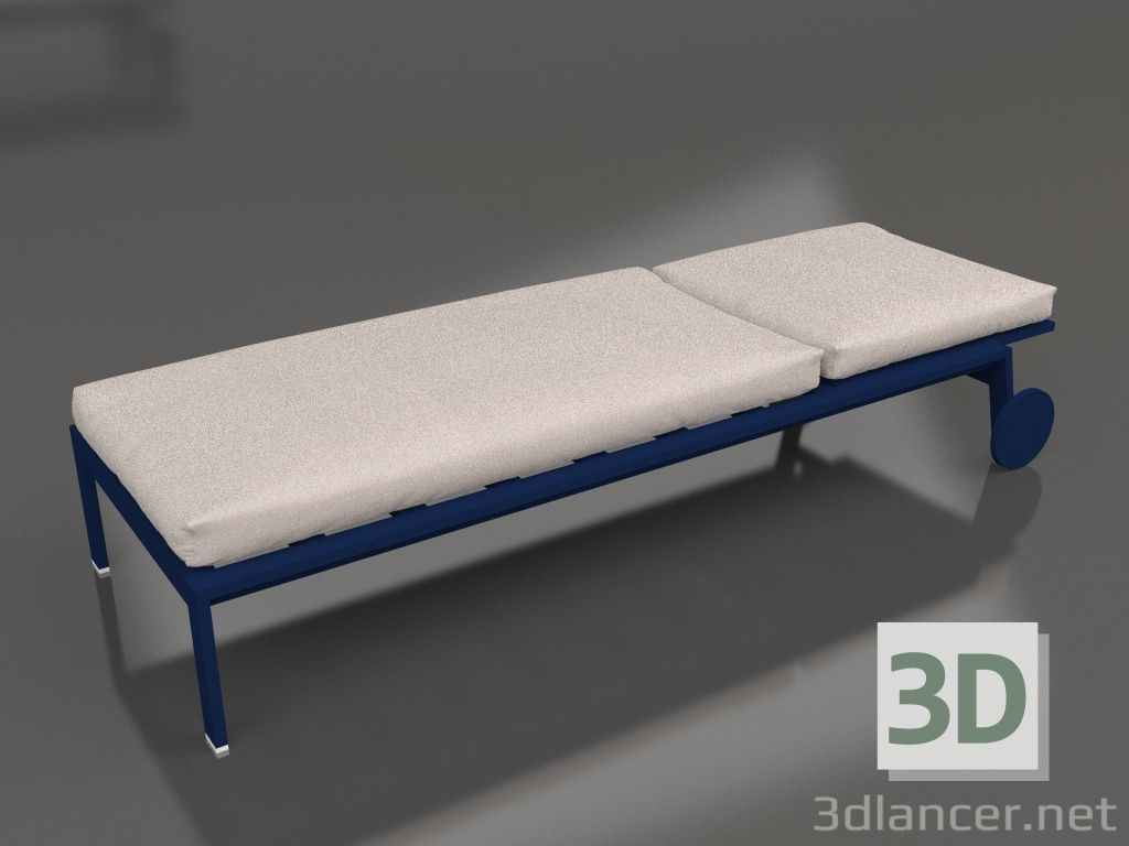 3D Modell Chaiselongue mit Rollen (Nachtblau) - Vorschau