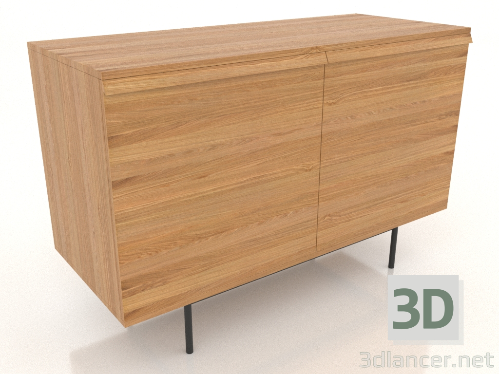 3d model Cajonera 5 METAL 1200x500x800 (roble natural) - vista previa