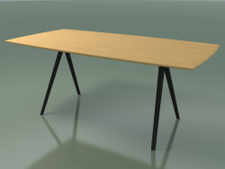 साबुन के आकार की मेज 5419 (एच 74 - 90x180 सेमी, पैर 150 °, लिनेन युक्त प्राकृतिक ओक, वेक्स)