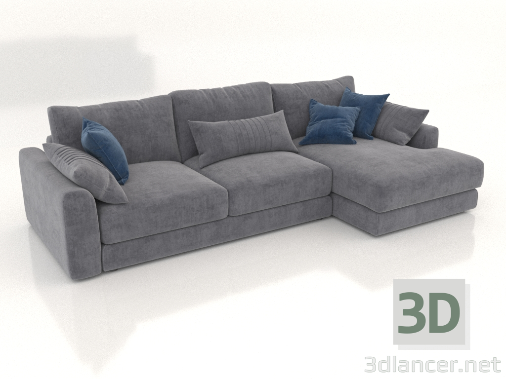 modello 3D Divano letto SHERLOCK (opzione rivestimento 6) - anteprima
