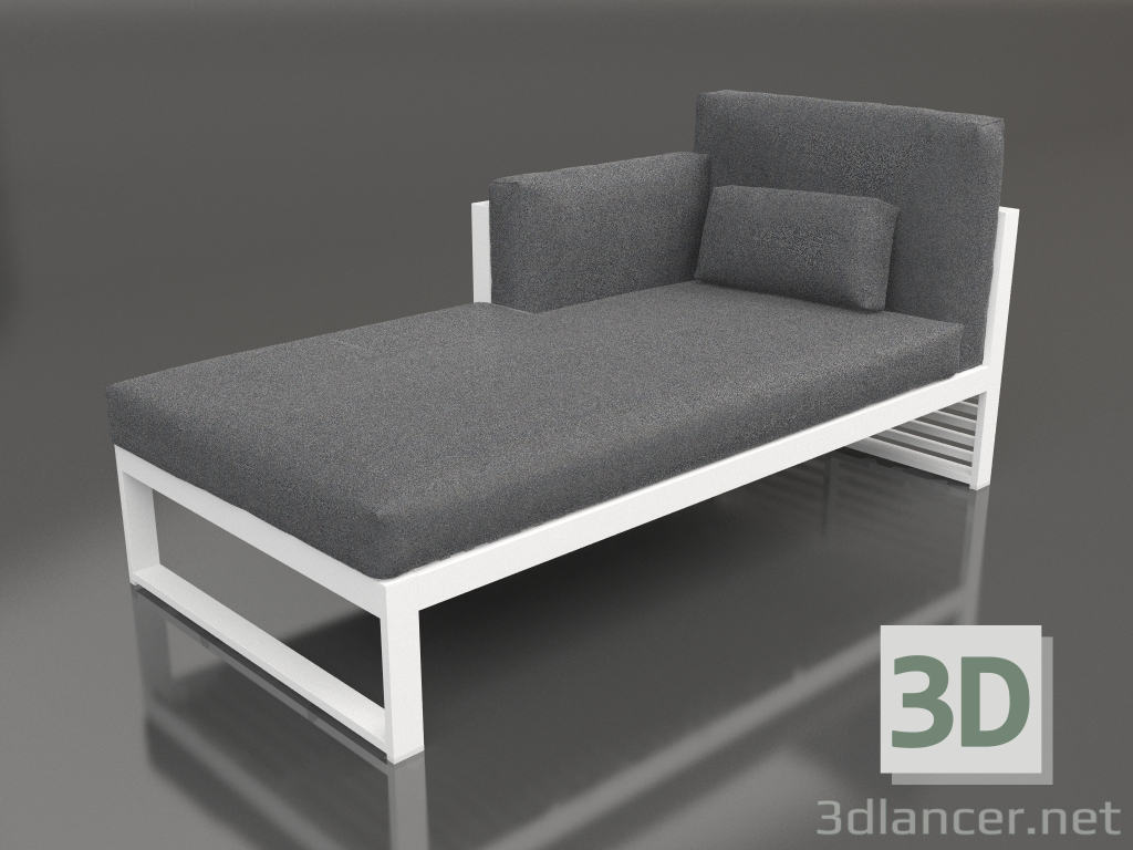3D modeli Modüler kanepe, sol bölüm 2, yüksek arkalık (Beyaz) - önizleme