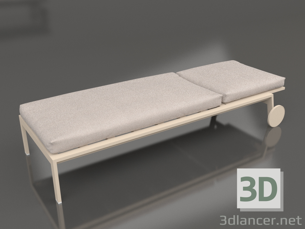 3D Modell Liegestuhl mit Rollen (Sand) - Vorschau