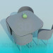 modèle 3D Table de cuisine avec chaises - preview