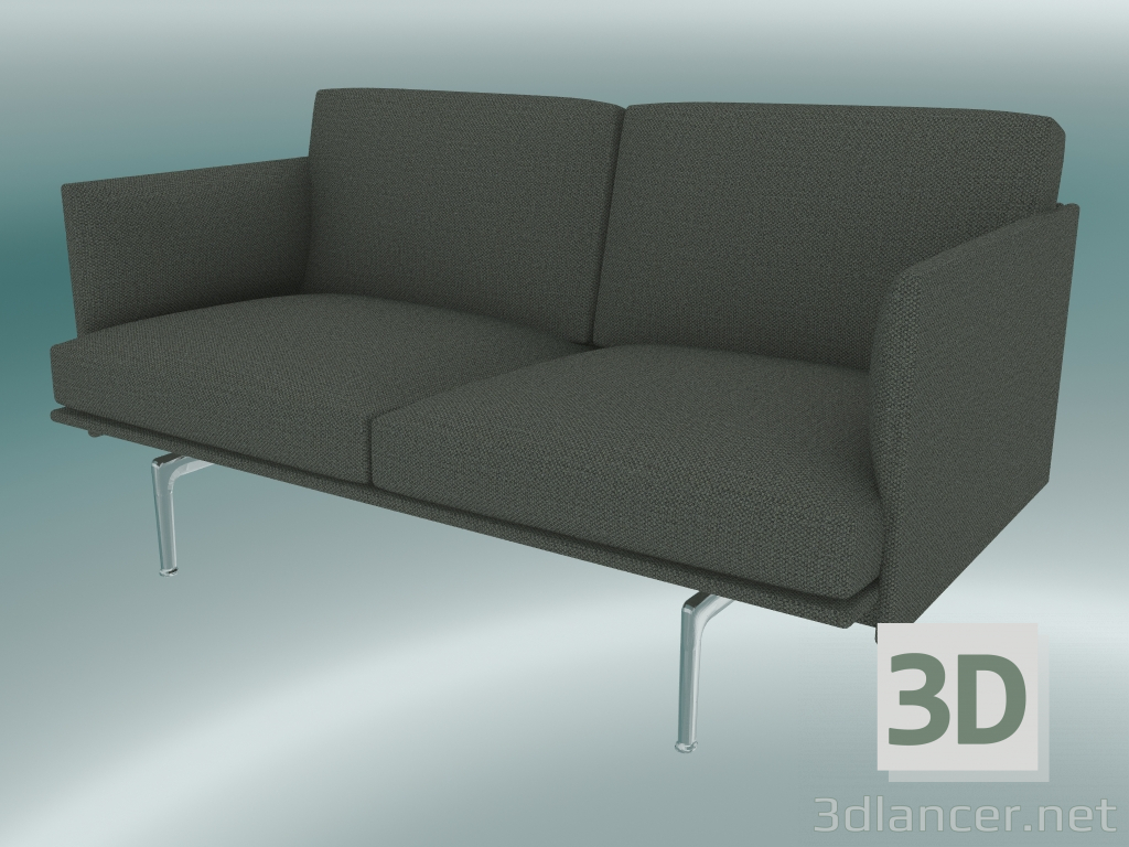 3D Modell Studio Sofa Outline (Fiord 961, Aluminium poliert) - Vorschau