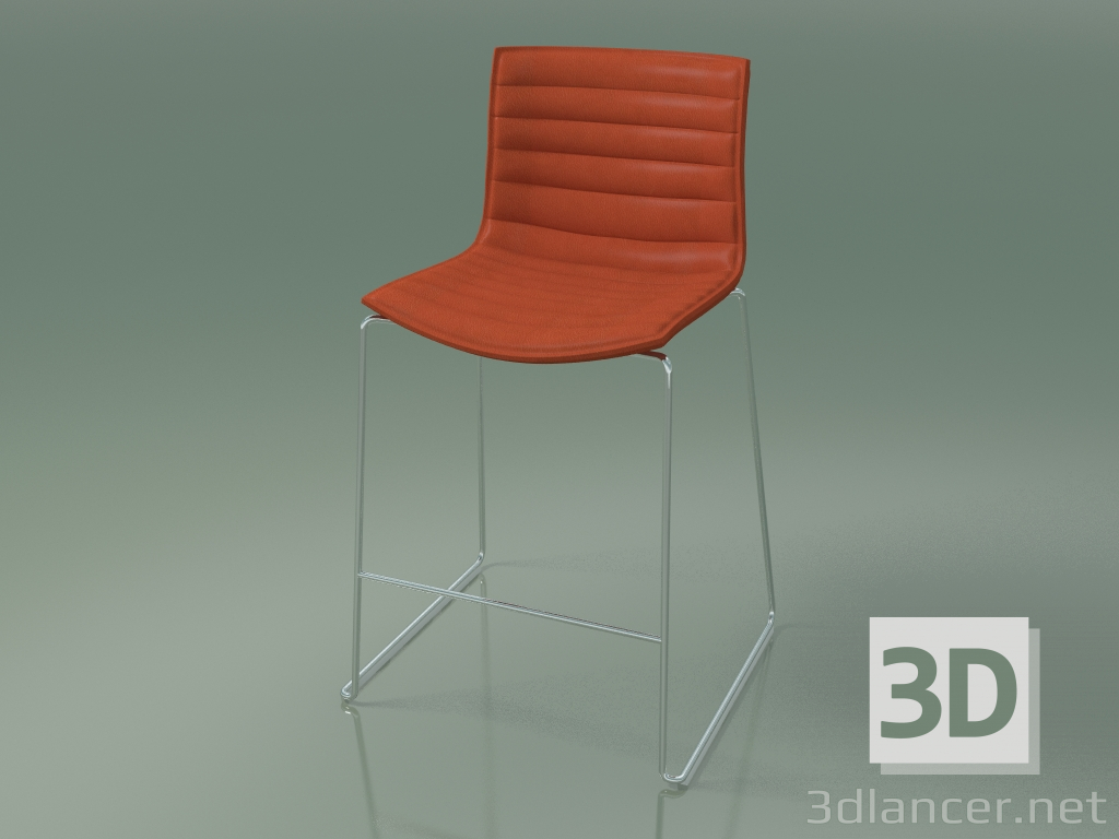 3D Modell Barstuhl 0320 (auf einer Rutsche, mit abnehmbarer Polsterung mit Streifen) - Vorschau