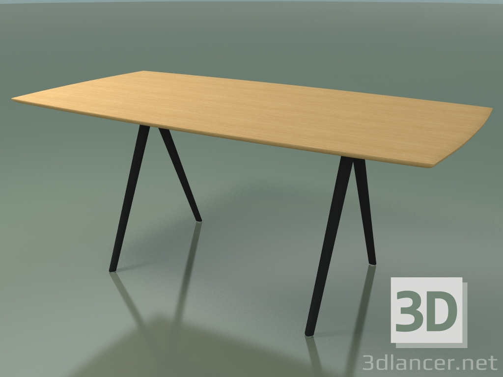 modèle 3D Table en forme de savon 5419 (H 74 - 90x180 cm, pieds 180 °, plaqué chêne naturel L22, V44) - preview