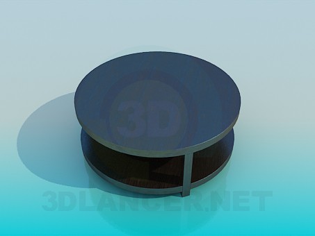 modello 3D Tavolino rotondo con ripiano - anteprima
