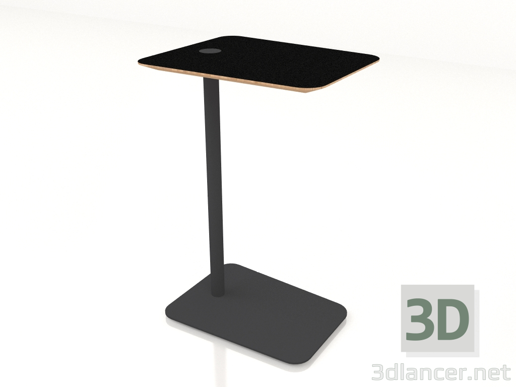 modello 3D Tavolino Loop (nero, linoleum nero) - anteprima