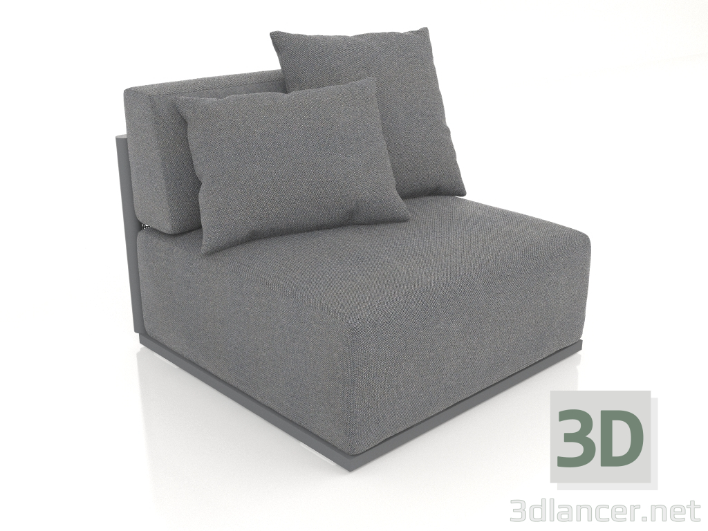 modèle 3D Module canapé section 3 (Anthracite) - preview