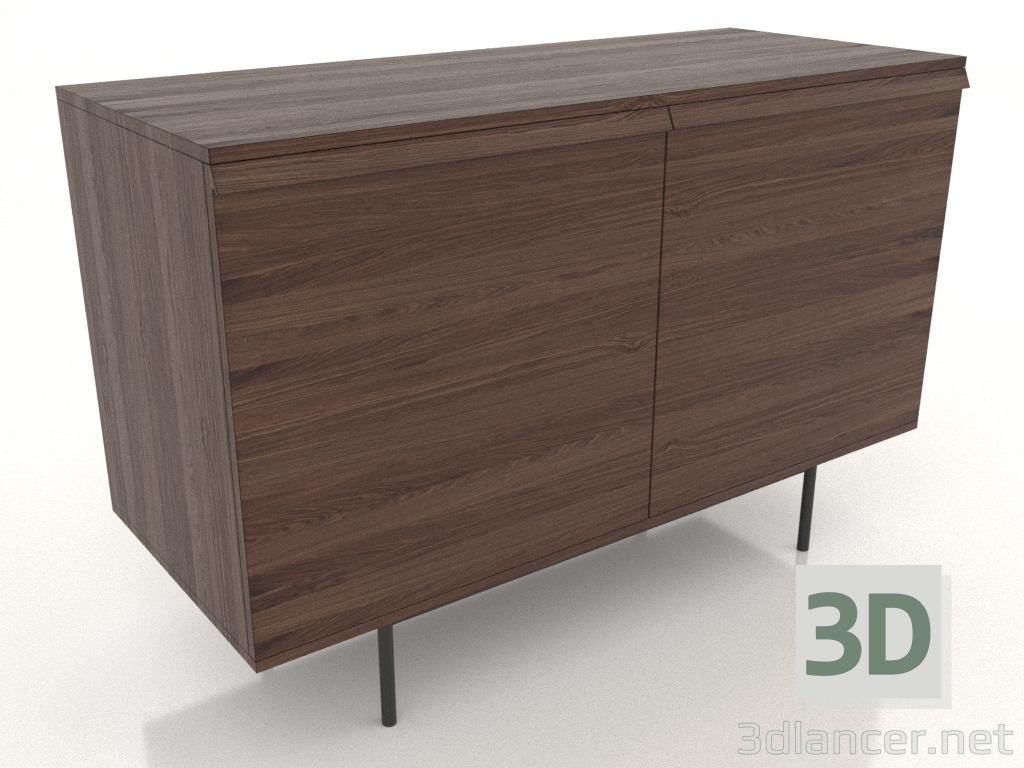 3d model Chest of drawers 5 METAL 1200x500x800 (dark walnut) - preview