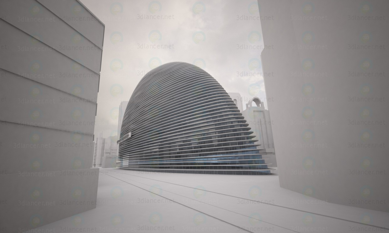 modelo 3D Edificio de oficinas - escuchar modelo 3D Edificio de oficinas - escuchar