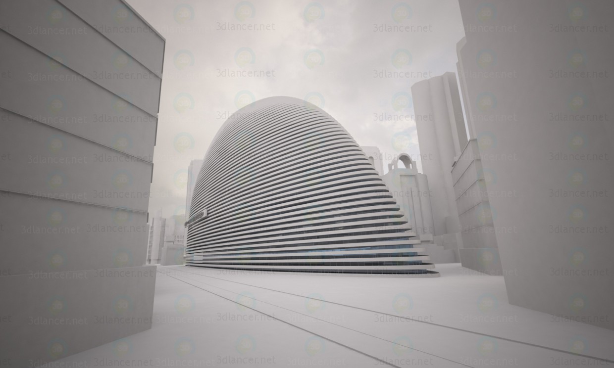 modelo 3D Edificio de oficinas - escuchar modelo 3D Edificio de oficinas - escuchar