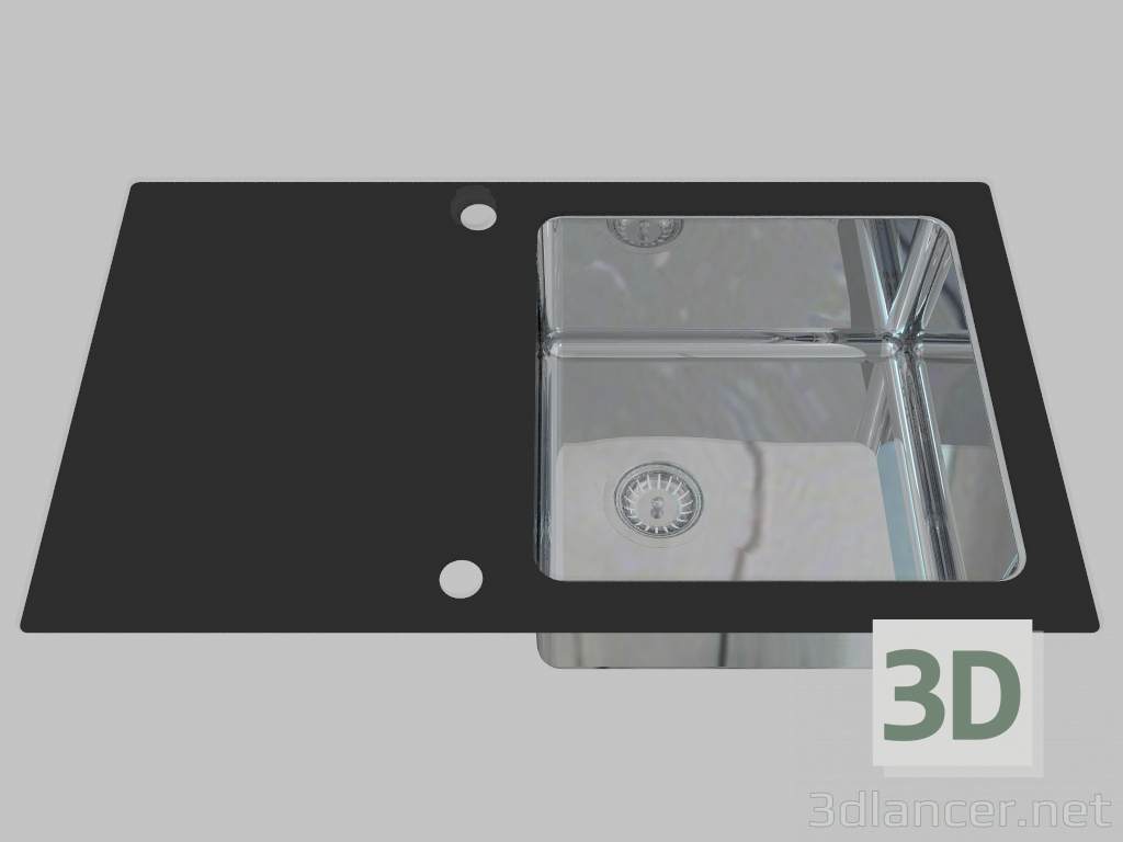 modèle 3D Lavage verre-acier, 1 chambre avec une aile pour le séchage - le bord d'un Pallas rond (ZSP 0X1C) - preview