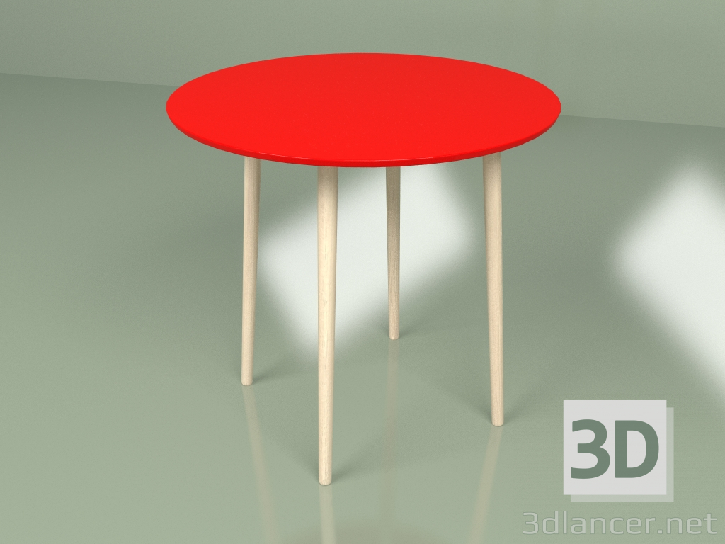 modello 3D Tavolo medio Sputnik 80 cm (rosso) - anteprima