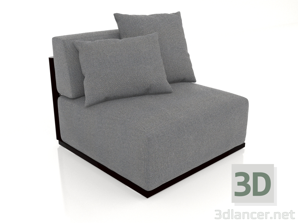 modello 3D Modulo divano sezione 3 (Nero) - anteprima