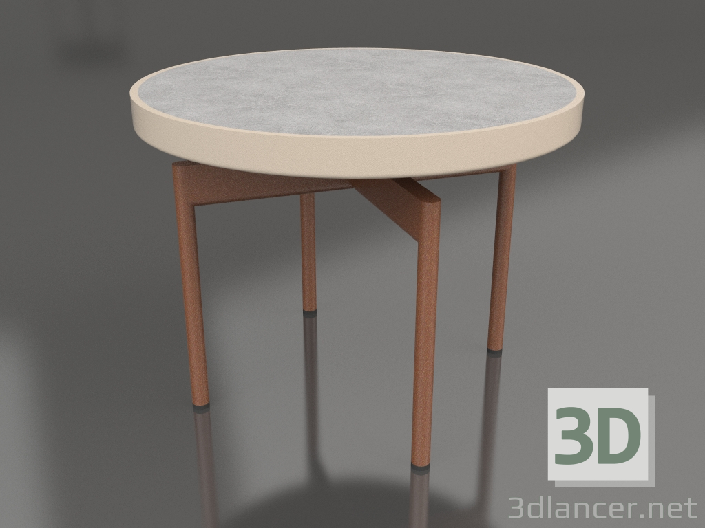 3d модель Стол журнальный круглый Ø60 (Sand, DEKTON Kreta) – превью