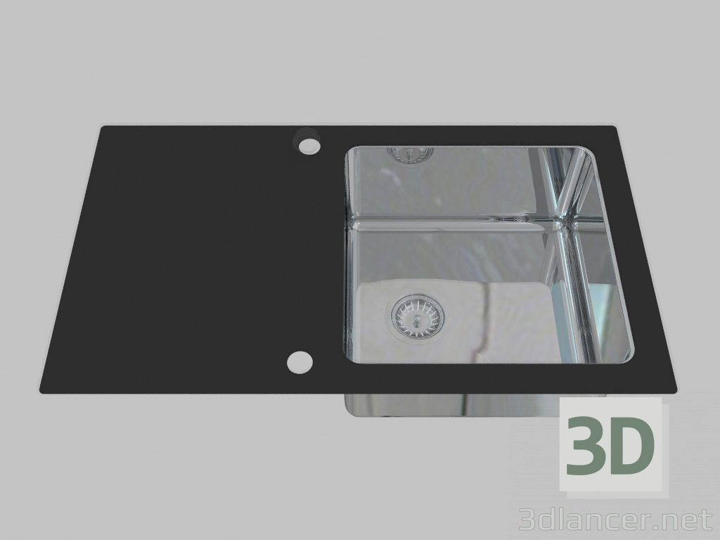3d model Lavado de acero y vidrio, 1 cámara con un ala para secar - Edge Diamond Pallas (ZSP 0X2C) - vista previa