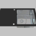 3d модель Мойка стекло-сталь, 1 камерная с крылом для сушки - край диамант Pallas (ZSP 0X2C) – превью