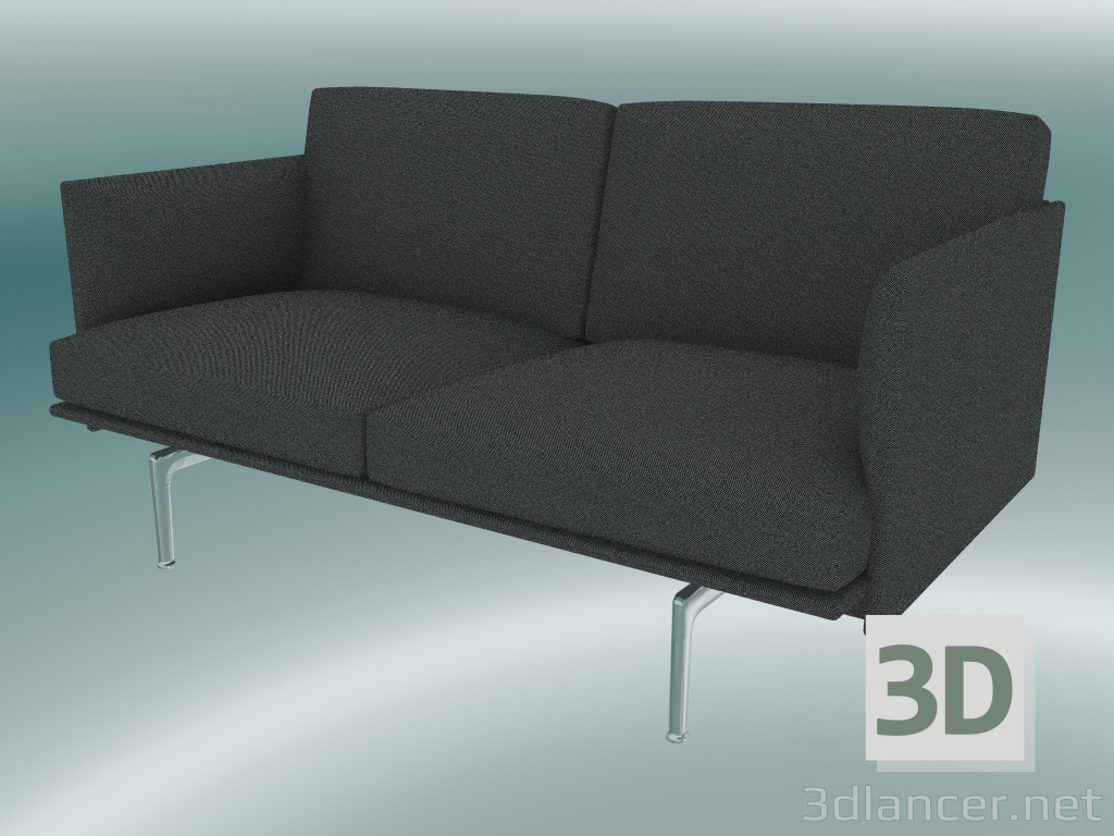 3D Modell Studiosofa Outline (Hallingdal 166, Aluminium poliert) - Vorschau