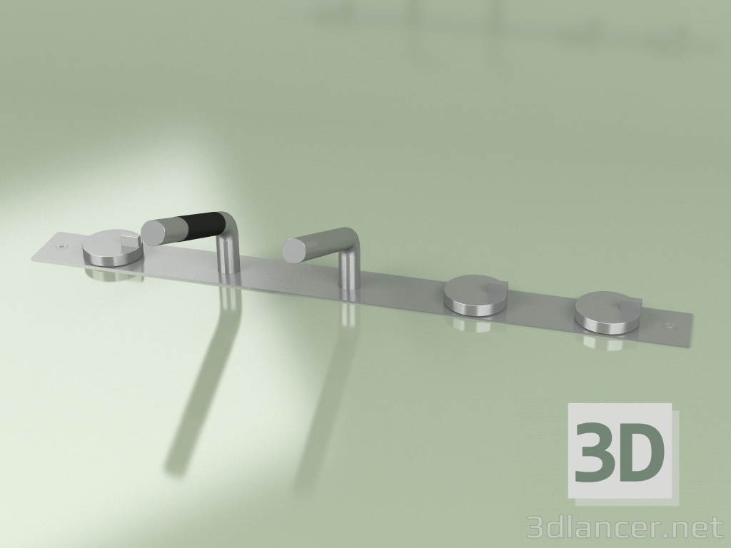 modèle 3D Mitigeur avec bec orientable et mitigeur hydro-progressif avec douchette (18 98 R, AS) - preview
