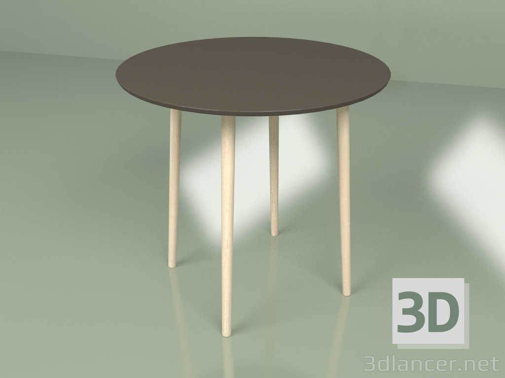 modèle 3D Table moyenne Spoutnik 80 cm (marron foncé) - preview