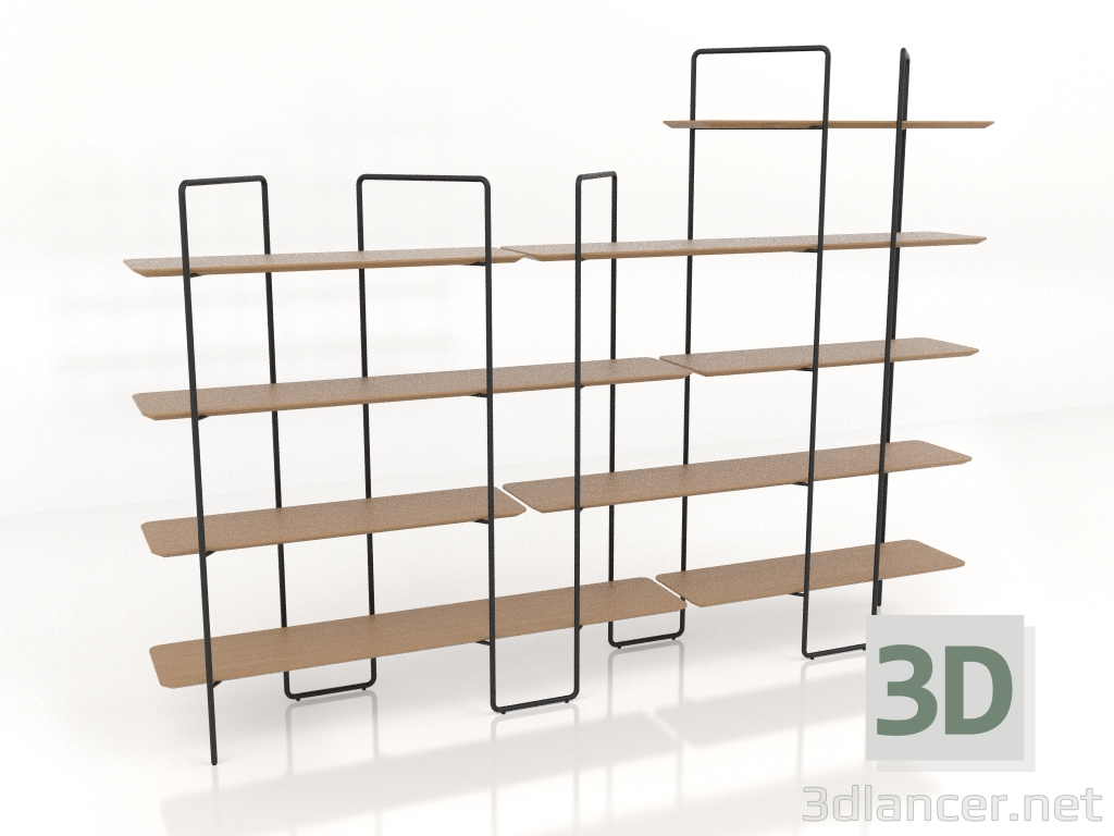 3d model Rack modular (composición 10 (06+10+U)) - vista previa
