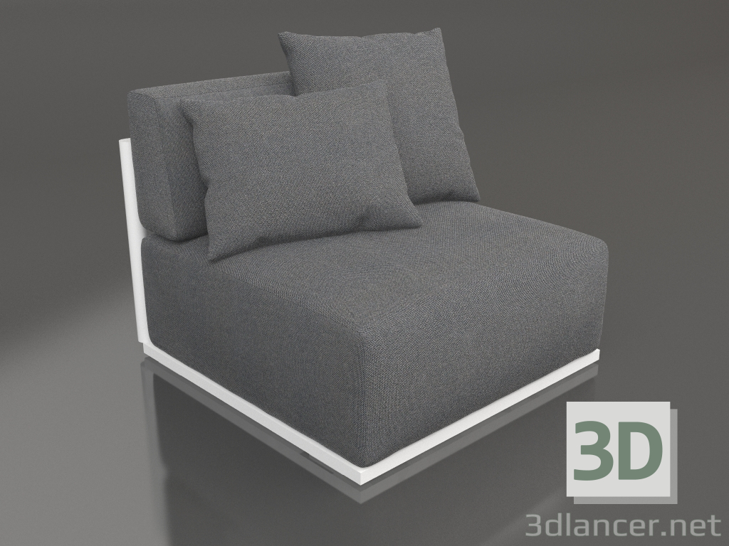 Modelo 3d Seção 3 do módulo do sofá (branco) - preview
