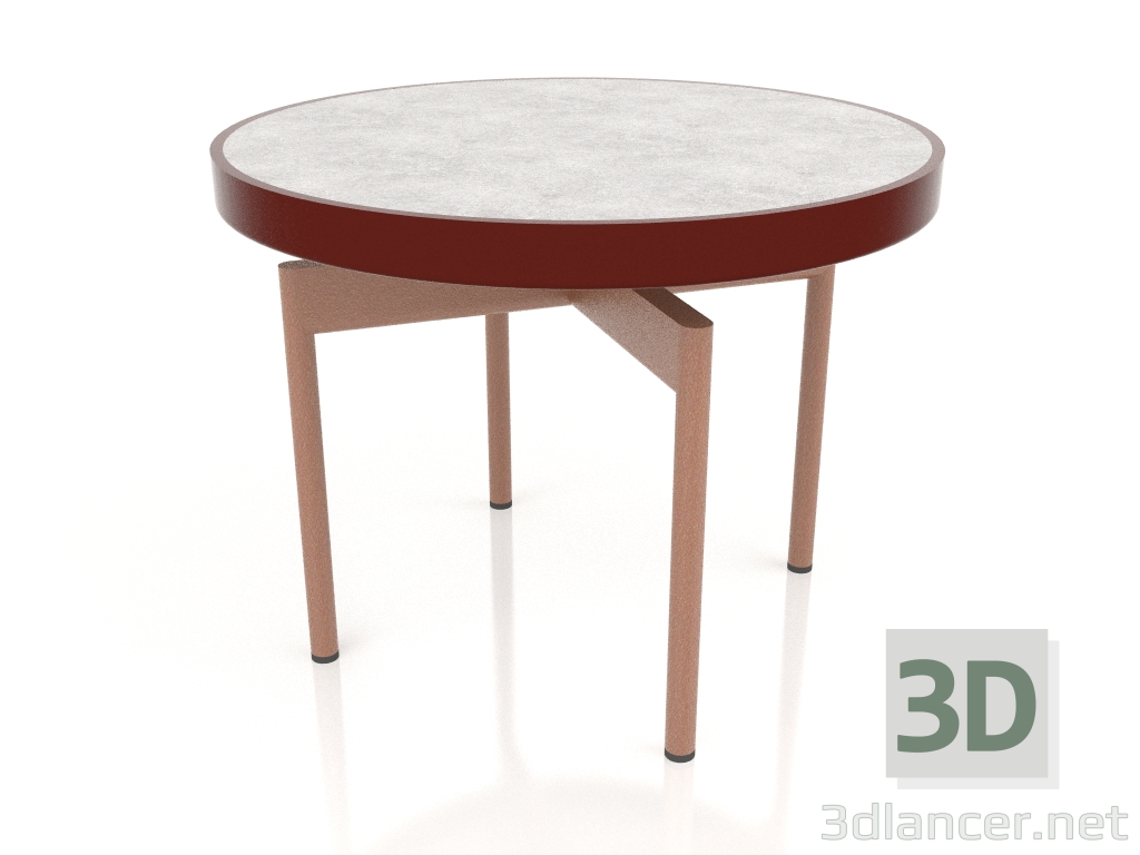 modello 3D Tavolino rotondo Ø60 (Rosso vino, DEKTON Kreta) - anteprima