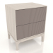 modèle 3D Table de chevet FARGO 2 tiroirs avec façades fraisées (platine, chêne blanchi, option 3) - preview