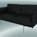 modello 3D Contorno divano studio (raffina pelle nera, alluminio lucidato) - anteprima