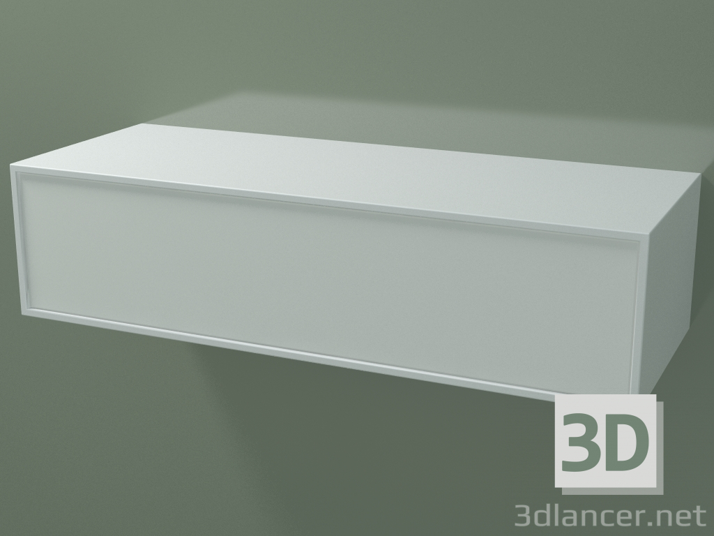 modèle 3D Tiroir (8AUDAA01, Blanc Glacier C01, HPL P01, L 96, P 36, H 24 cm) - preview