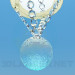 modèle 3D Lampe halogène avec perles de verre - preview