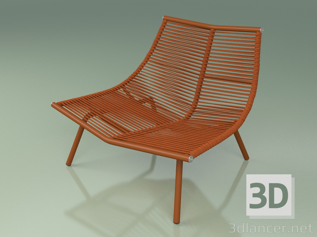 modello 3D Poltrona lounge 001 (Metallo Ruggine) - anteprima