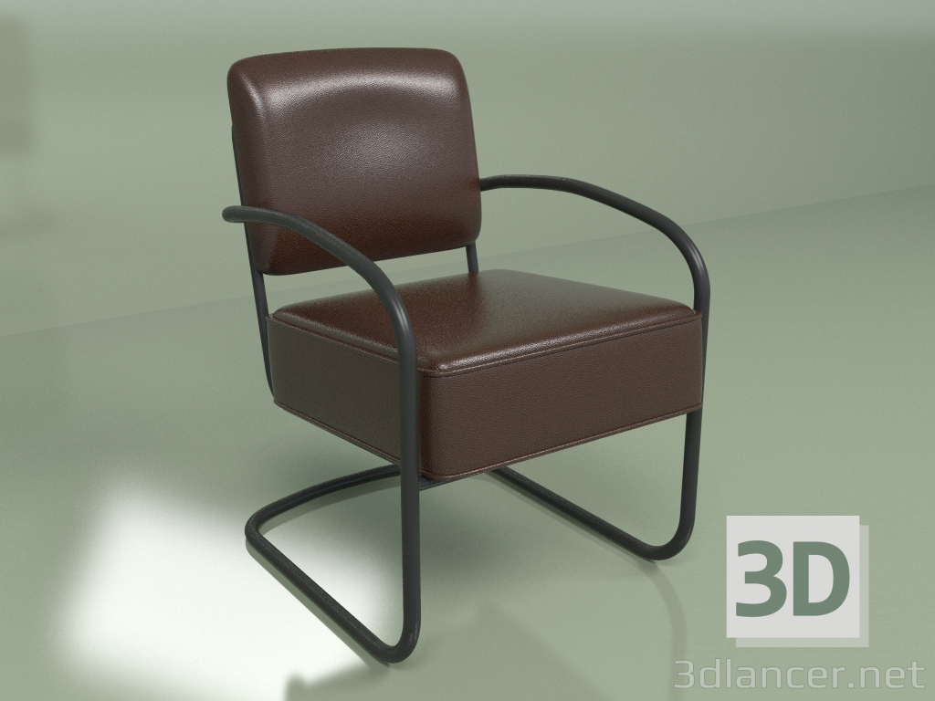 modèle 3D Fauteuil Suite (marron) - preview