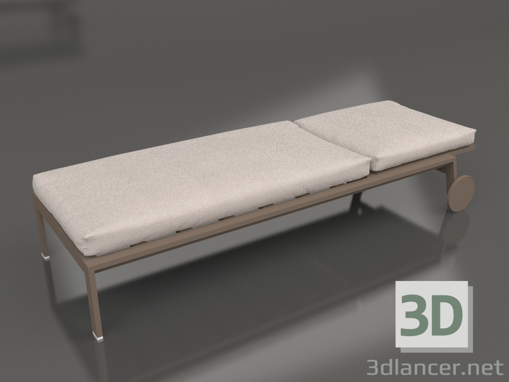 modèle 3D Chaise longue à roulettes (Bronze) - preview