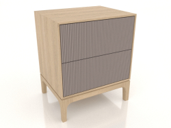 FARGO bedside table 2 drawers with milled facades (platinum, lightened oak, option 3)