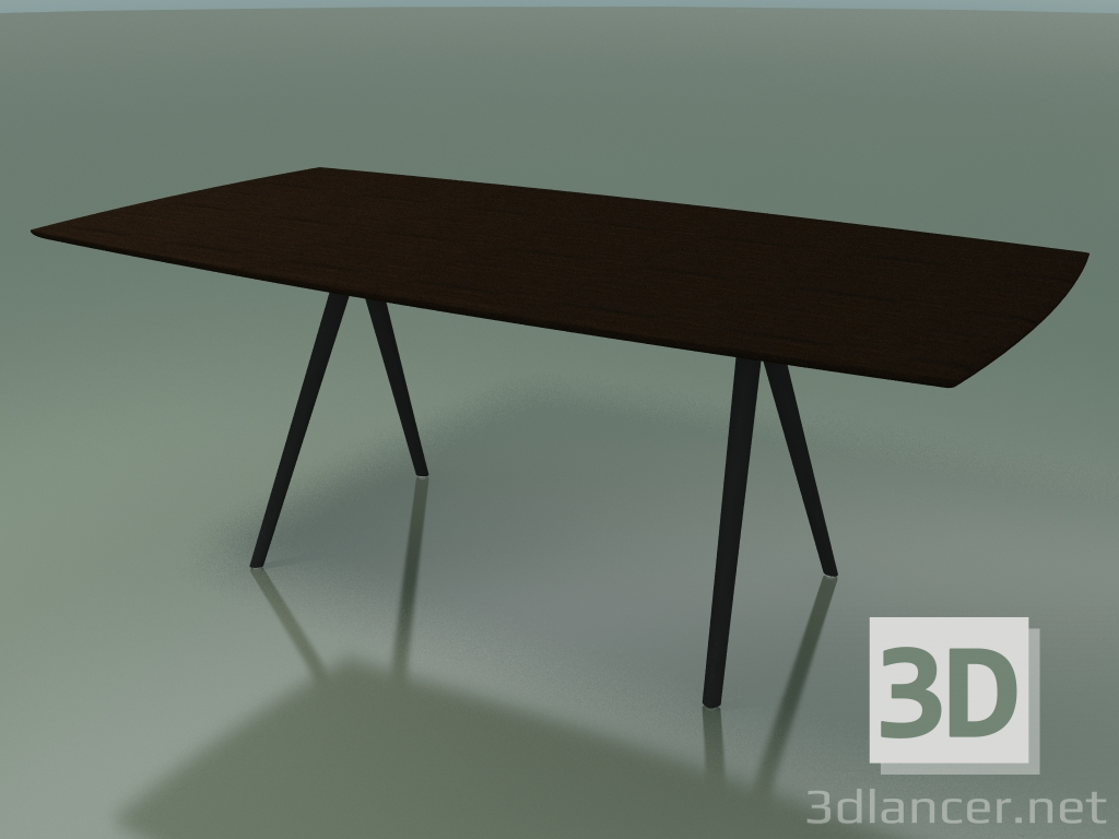 3d модель Стол со столешницей в форме мыла 5420 (H 74 - 100x200 cm, ножки 150 °, veneered L21 wenge, V44) – превью