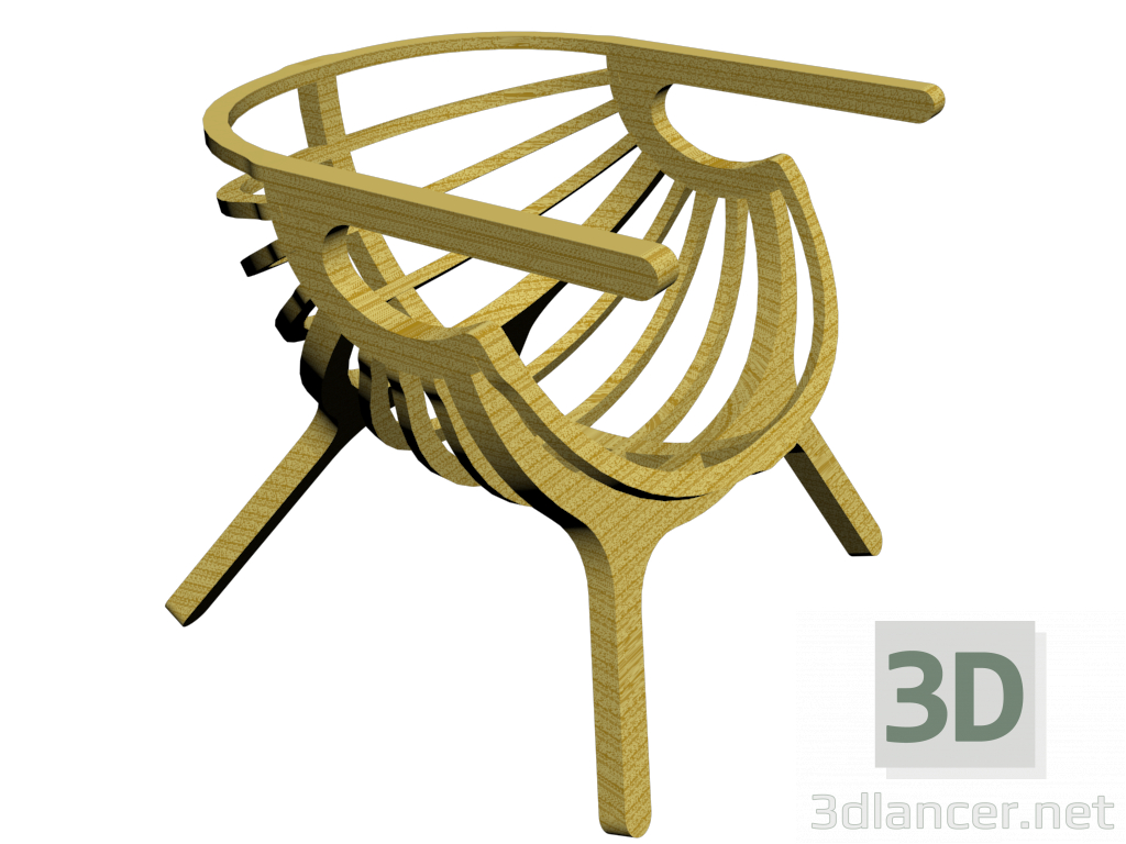 3d model Armchair-shell - preview 3d model Armchair-shell - preview