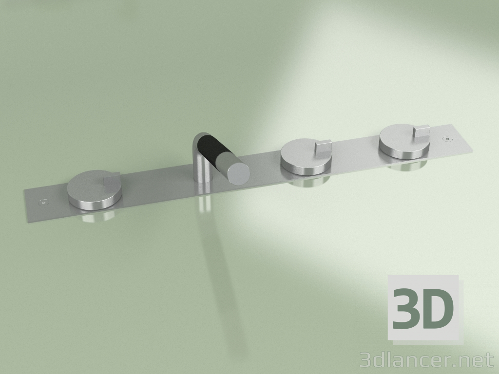 3d model Mezclador hidráulico de dos orificios con ducha de mano (18 99 R, AS) - vista previa