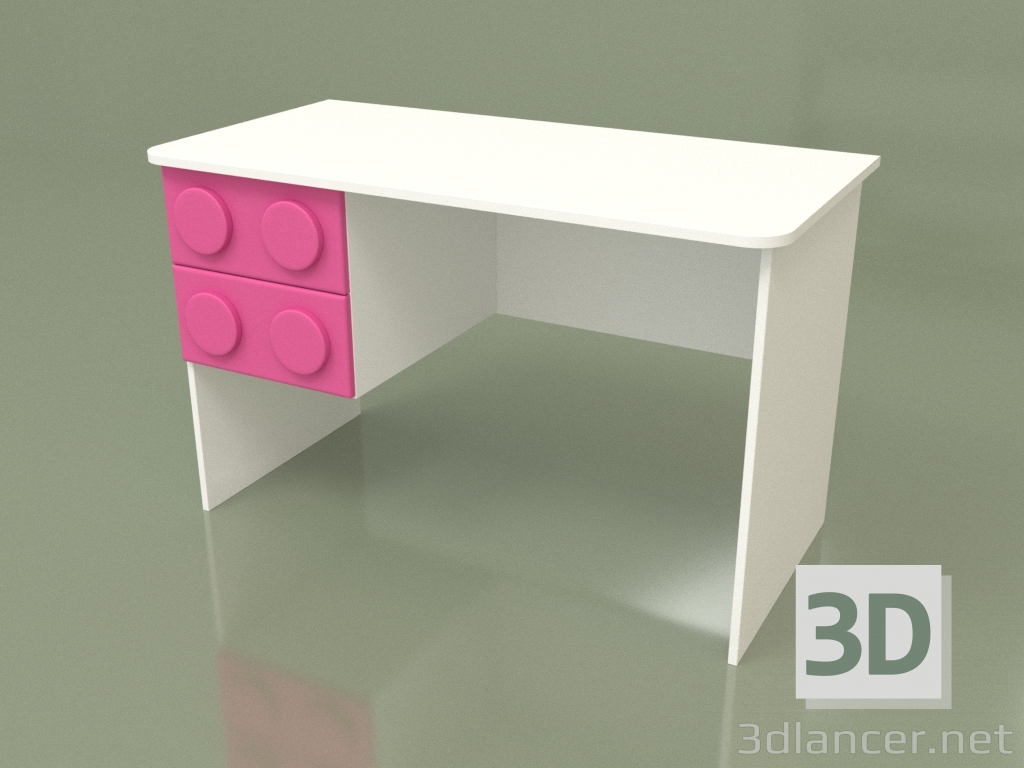 Modelo 3d Escrivaninha esquerda (rosa) - preview