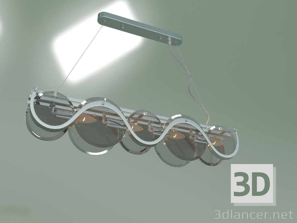 modello 3D Lampadario a sospensione Galicia 353-4 Smart (cromo) - anteprima