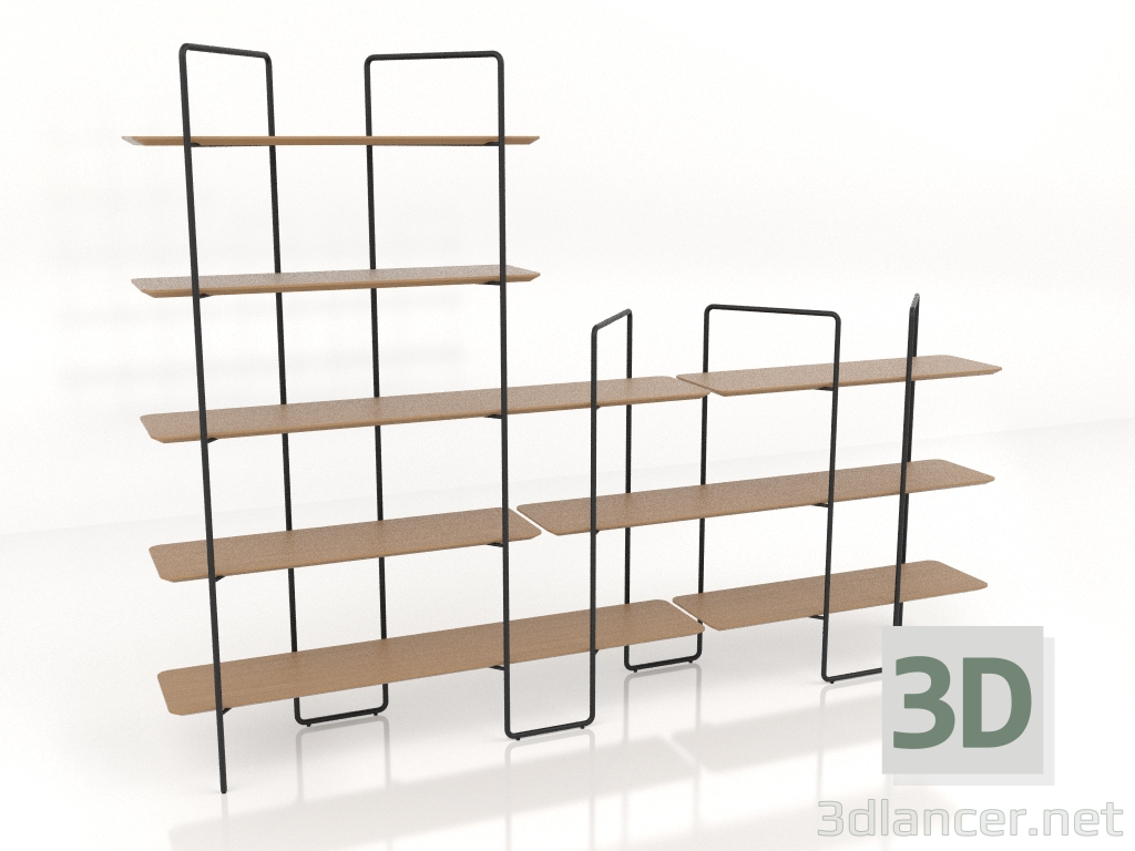 modello 3D Rack modulare (composizione 12 (05+10+U)) - anteprima