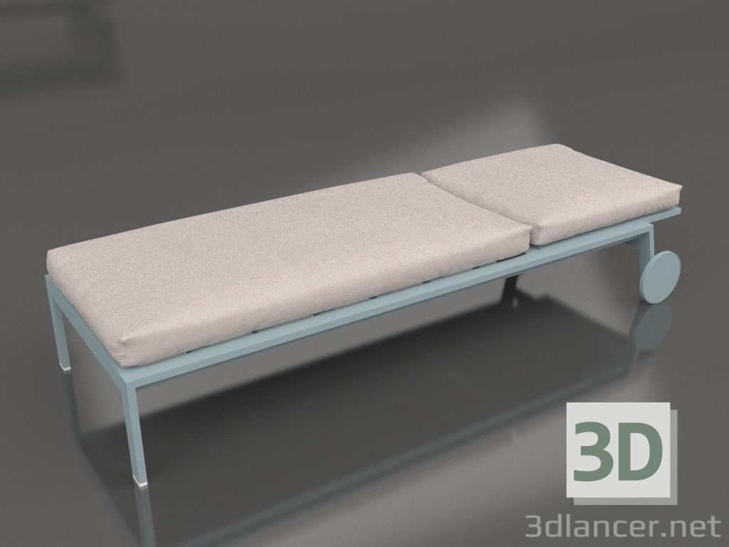 3D Modell Chaiselongue mit Rollen (Blaugrau) - Vorschau