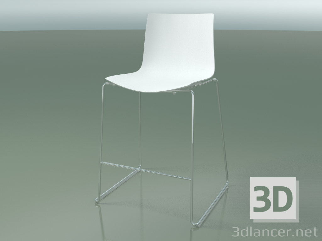 modèle 3D Chaise de bar 0474 (sur traîneau, polypropylène PO00101) - preview