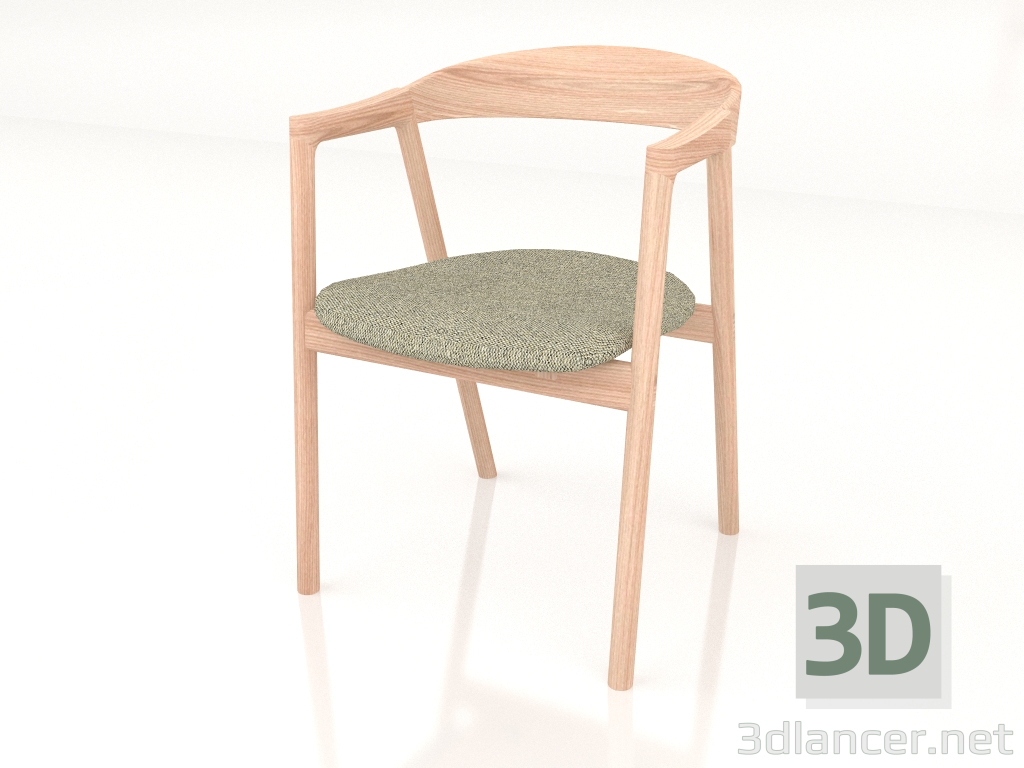 3d model Chair Muna upholstered in fabric (light) - preview