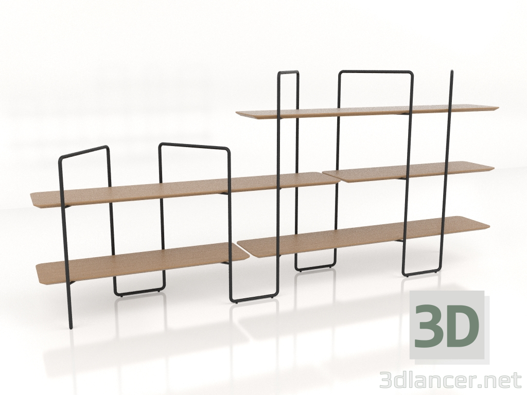 modello 3D Rack modulare (composizione 13 (05+01+U)) - anteprima