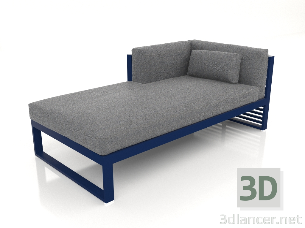 modello 3D Divano modulare, sezione 2 sinistra (Blu notte) - anteprima