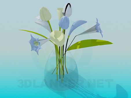 modelo 3D Ramo de flores en un florero - escuchar modelo 3D Ramo de flores en un florero - escuchar